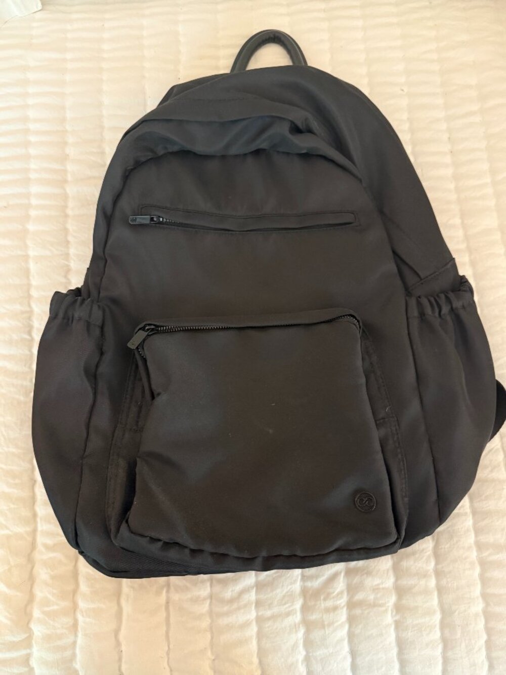 CALIA by Carrie Underwood Black Nylon Backpack Faux Leather Handle Gym Travel
